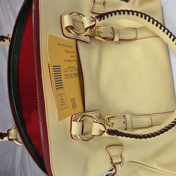 DOONEY & BOURKE NEW Large BONE Florentine Domed Buckle Satchel Handbag PURSE NWT - Picture 13 of 14